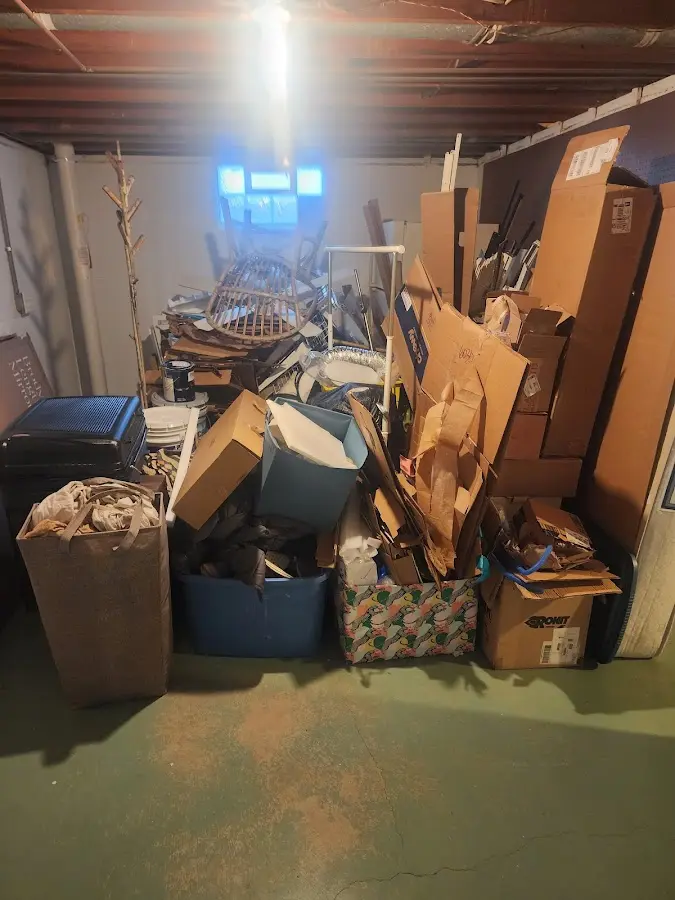 Roll-off dumpster container at job site for 20 Yard Dumpster Rental in Wayne